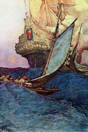 Howard Pyle An Attack on a Galleon Germany oil painting art